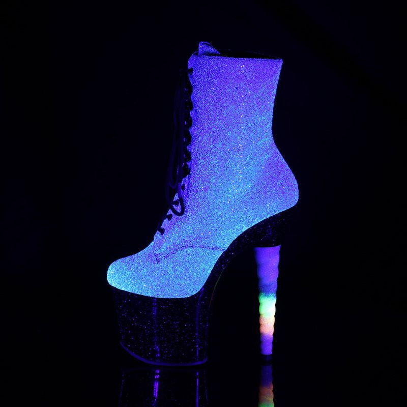 Pleaser Unicorn-1020G Laarzen Dames Paars Zwart | BELGIE BEFSLWXI