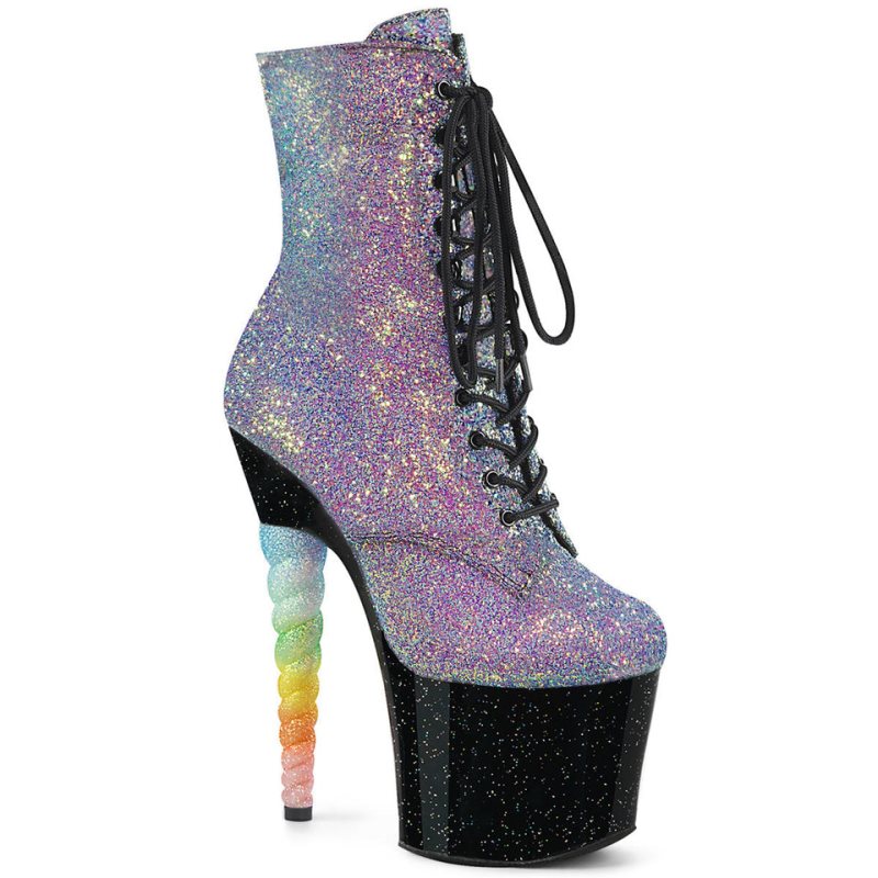 Pleaser Unicorn-1020G Laarzen Dames Paars Zwart | BELGIE BEFSLWXI