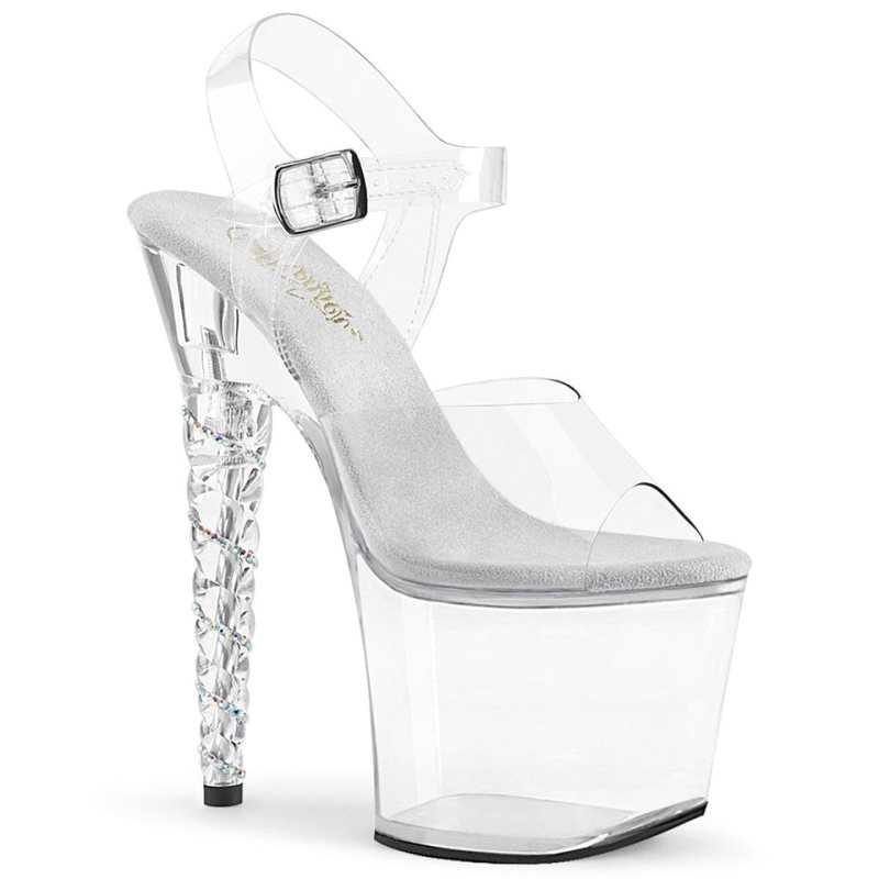 Pleaser Unicorn-708RSH Hakken Dames Clear | BELGIE BEAUTQYW