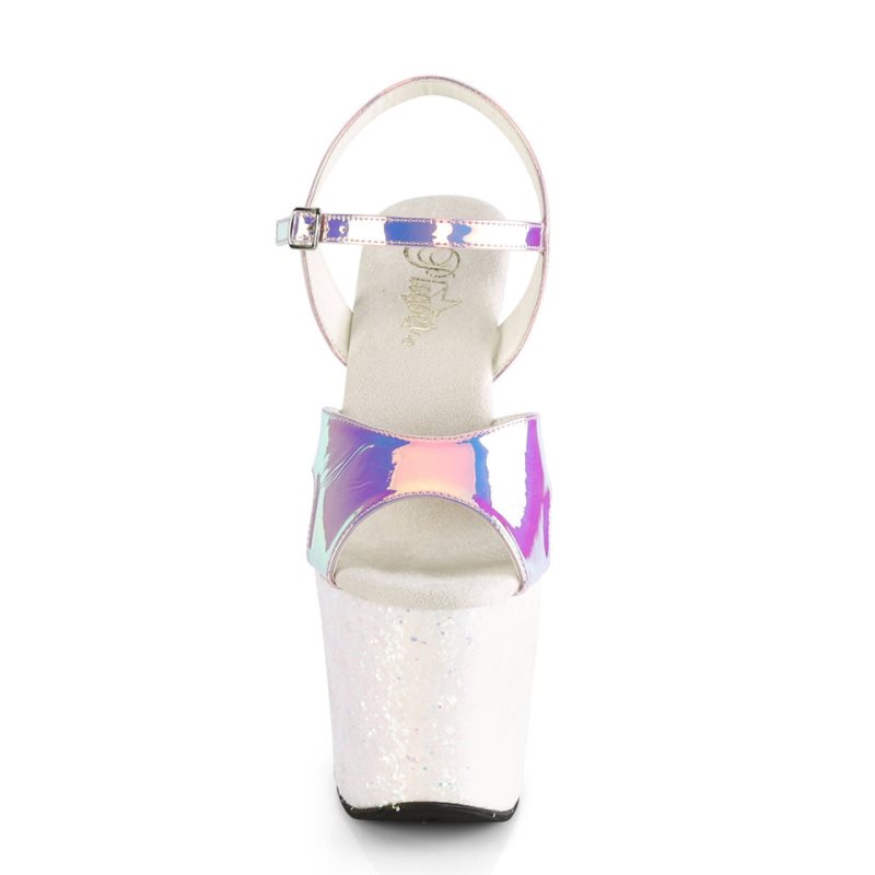Pleaser Unicorn-711LG Hakken Dames Paars Wit | BELGIE BERNFPKX