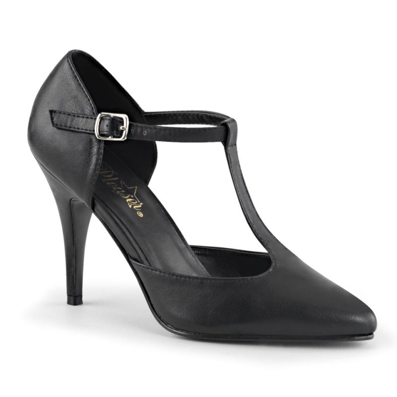 Pleaser Vanity-415 Vegan Leather Hakken Dames Zwart | BELGIE BEFUWAOX