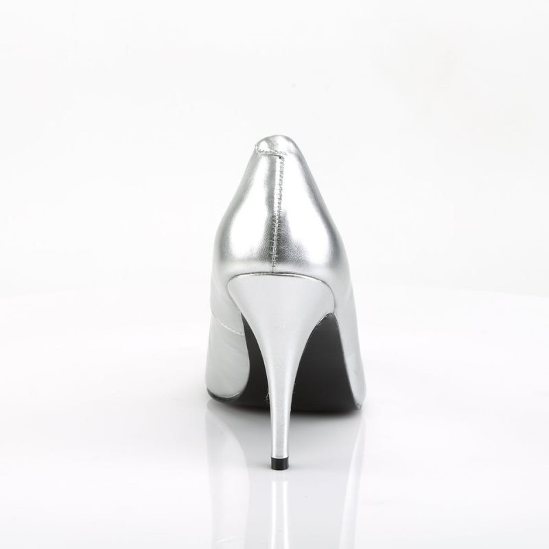 Pleaser Vanity-420 Vegan Leather Hakken Dames Zilver | BELGIE BEYFPOCB