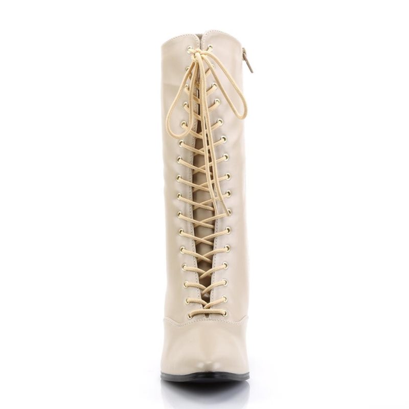 Pleaser Victorian-120 Laarzen Dames Beige | BELGIE BEWZJLMF