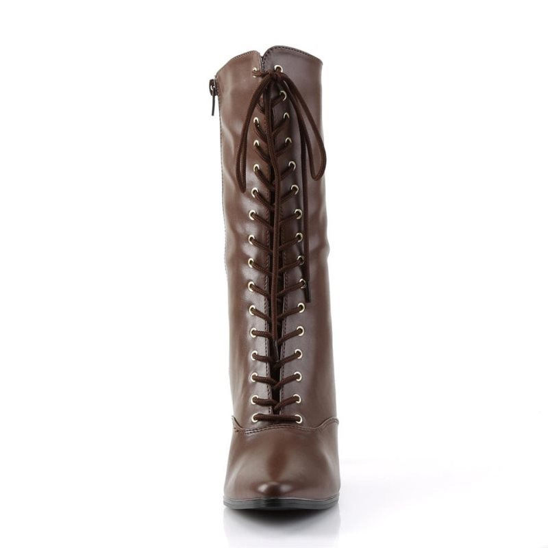 Pleaser Victorian-120 Laarzen Dames Bruin | BELGIE BEFAVBGZ