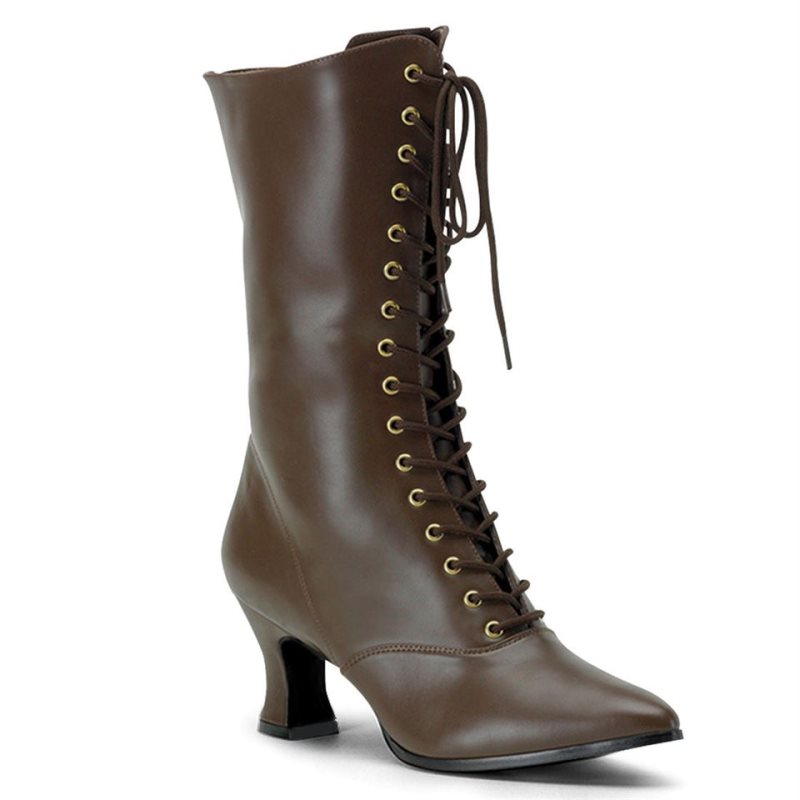 Pleaser Victorian-120 Laarzen Dames Bruin | BELGIE BEFAVBGZ