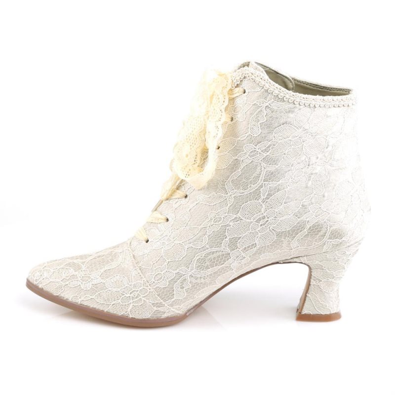 Pleaser Victorian-30 Laarzen Dames Beige | BELGIE BEEPVQFA