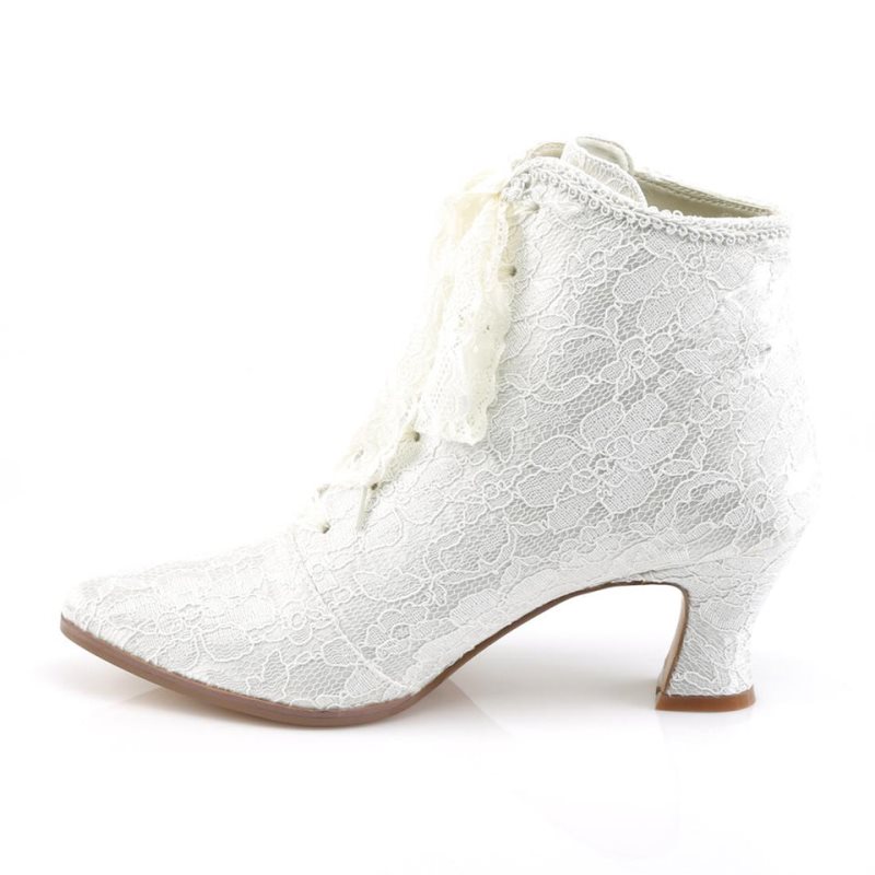 Pleaser Victorian-30 Laarzen Dames Wit | BELGIE BEXVIMOT