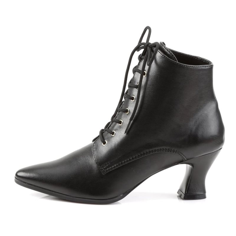 Pleaser Victorian-35 Laarzen Dames Zwart | BELGIE BESQFOIB