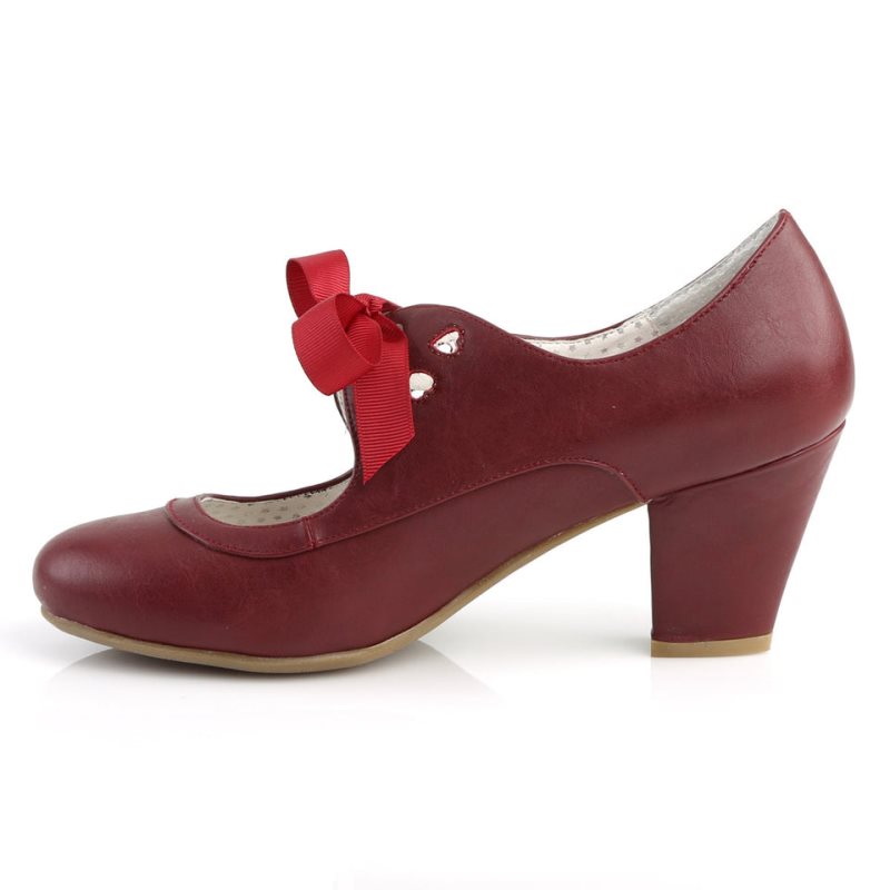 Pleaser Wiggle-32 Hakken Dames Bordeaux | BELGIE BESDHYKC