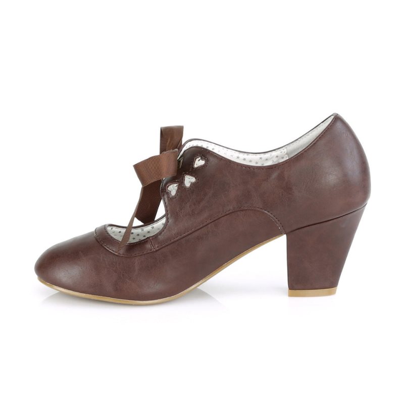 Pleaser Wiggle-32 Hakken Dames Bruin | BELGIE BEMPLRNW