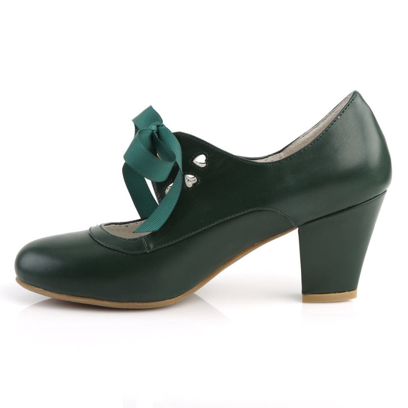 Pleaser Wiggle-32 Hakken Dames Groen | BELGIE BEFSJBQW