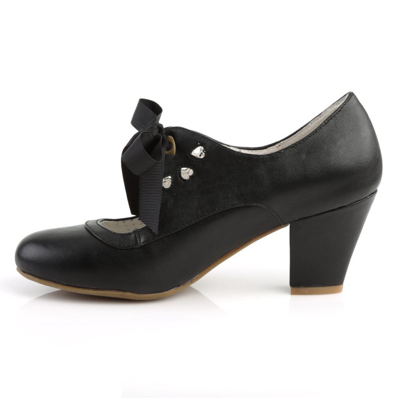 Pleaser Wiggle-32 Vegan Leather Hakken Dames Zwart | BELGIE BETAXYPK