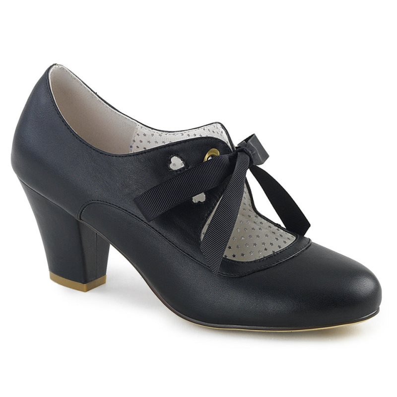 Pleaser Wiggle-32 Vegan Leather Hakken Dames Zwart | BELGIE BETAXYPK