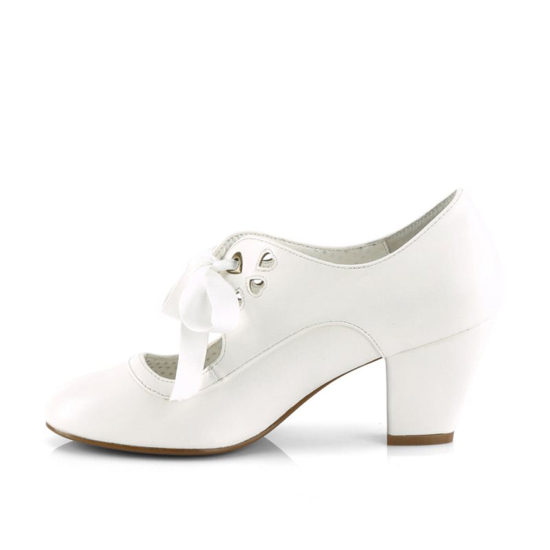 Pleaser Wiggle-32 Vegan Leather Hakken Dames Wit | BELGIE BESUACBG