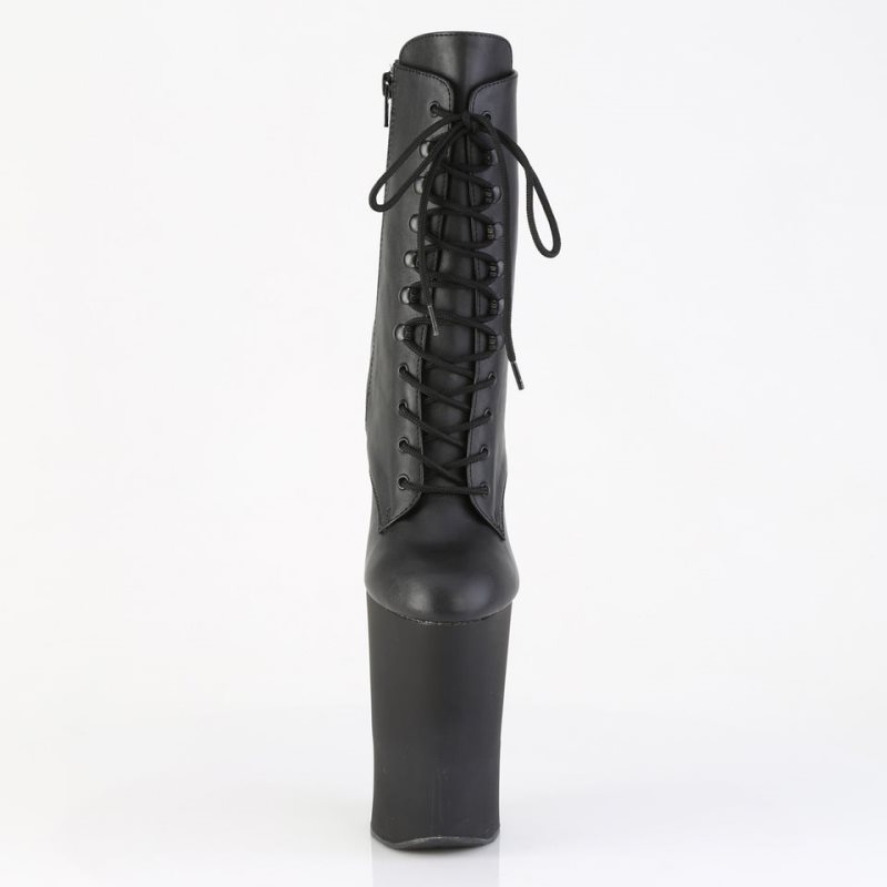 Pleaser Worship-1020 Faux Leather Laarzen Dames Zwart | BELGIE BEVECFUI