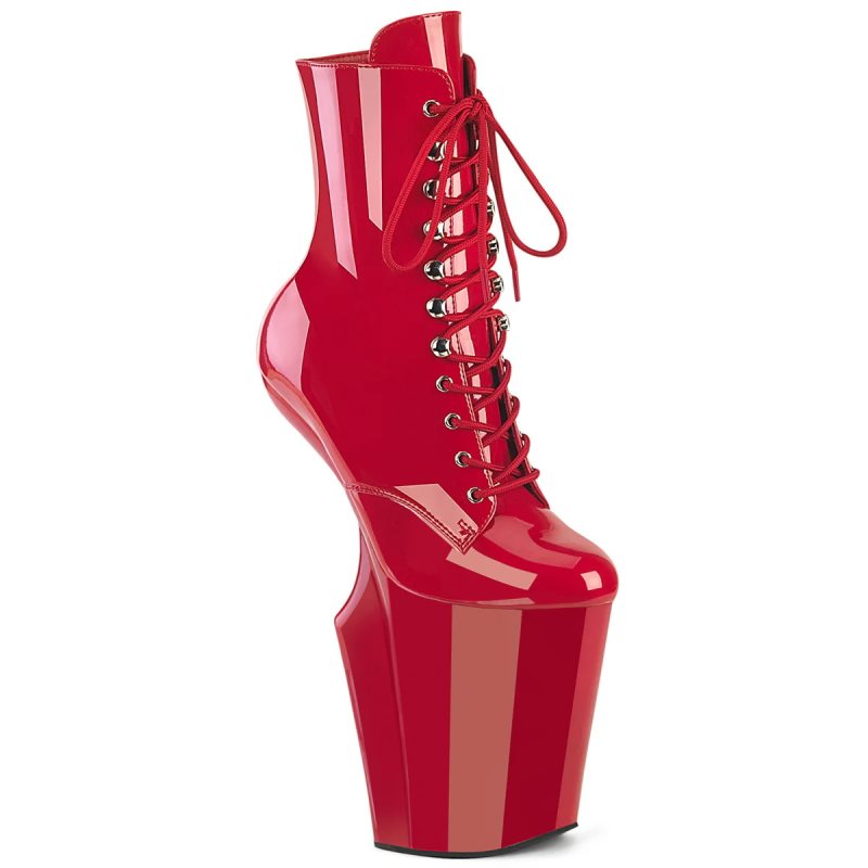 Pleaser Worship-1020 Laarzen Dames Rood | BELGIE BEAVUYEK