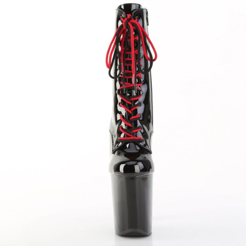 Pleaser Xtreme-1020-1 Laarzen Dames Zwart Rood | BELGIE BEVCRJTK