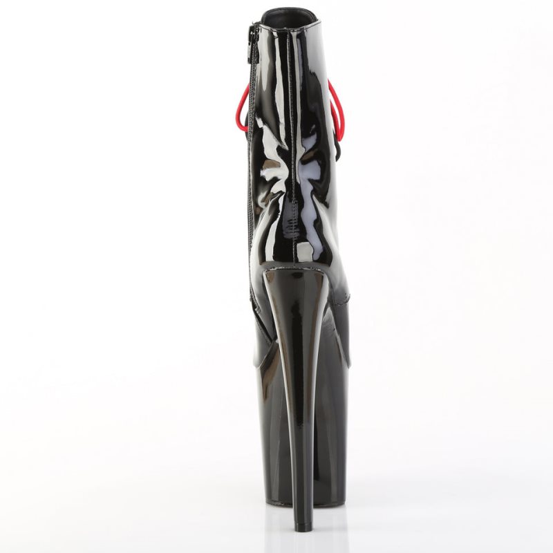 Pleaser Xtreme-1020-1 Laarzen Dames Zwart Rood | BELGIE BEVCRJTK
