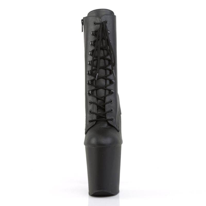 Pleaser Xtreme-1020 Vegan Leather Laarzen Dames Zwart | BELGIE BECWGRPO