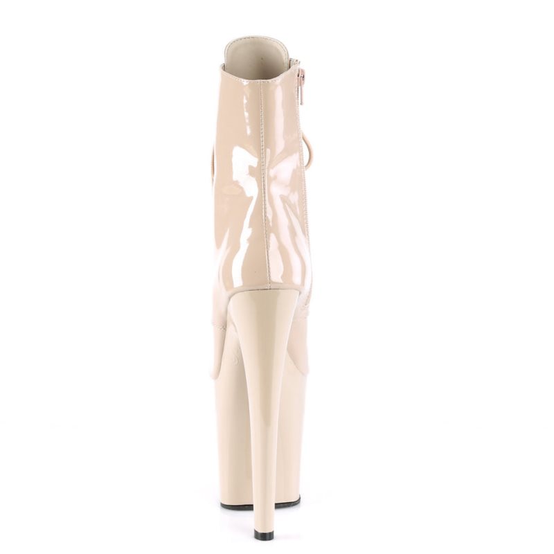 Pleaser Xtreme-1021 Laarzen Dames Beige | BELGIE BESGNHOQ