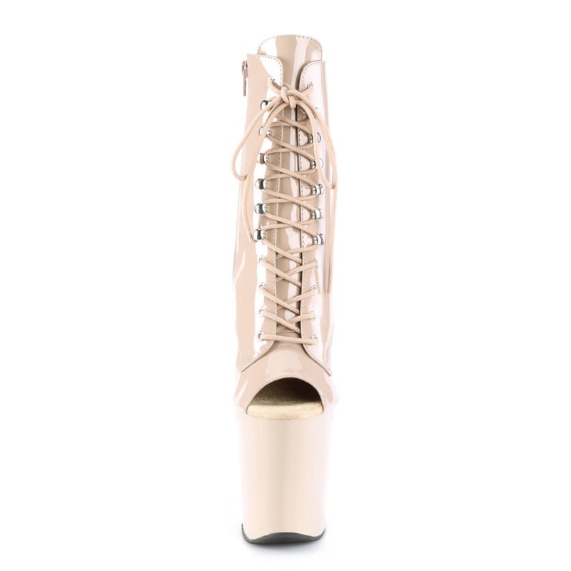 Pleaser Xtreme-1021 Laarzen Dames Beige | BELGIE BESGNHOQ