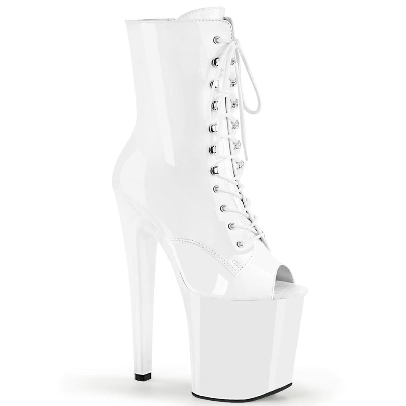 Pleaser Xtreme-1021 Laarzen Dames Wit | BELGIE BEFAVSQD