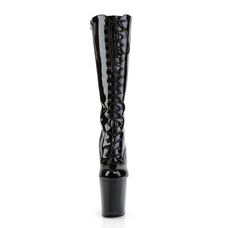 Pleaser Xtreme-2020 Knie Laarzen Dames Zwart | BELGIE BEHGEYIJ