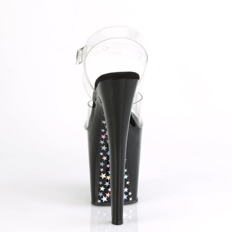 Pleaser Xtreme-808CHS Hologram Hakken Dames Zilver | BELGIE BEGBHXQM