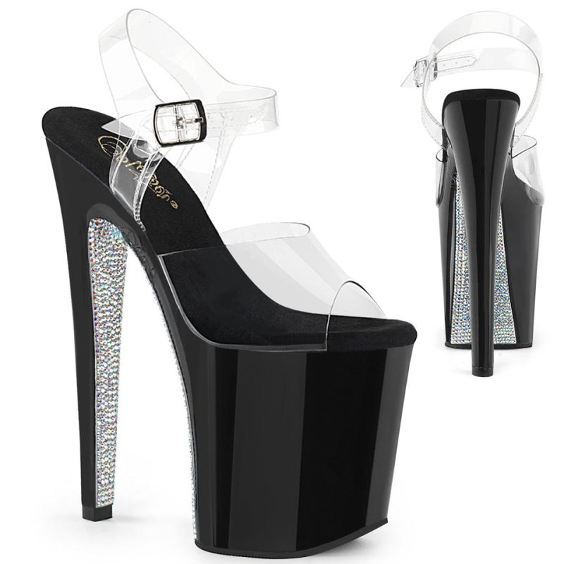 Pleaser Xtreme-808CRS Hakken Dames Zilver | BELGIE BEEOWQMV