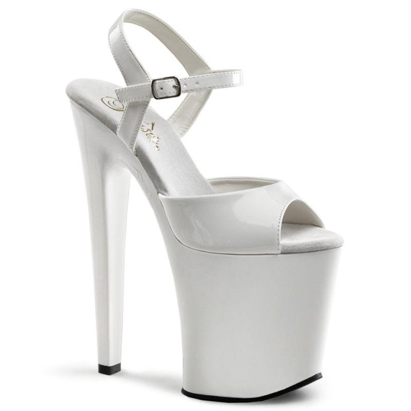 Pleaser Xtreme-809 Hakken Dames Wit | BELGIE BEDTCYAU