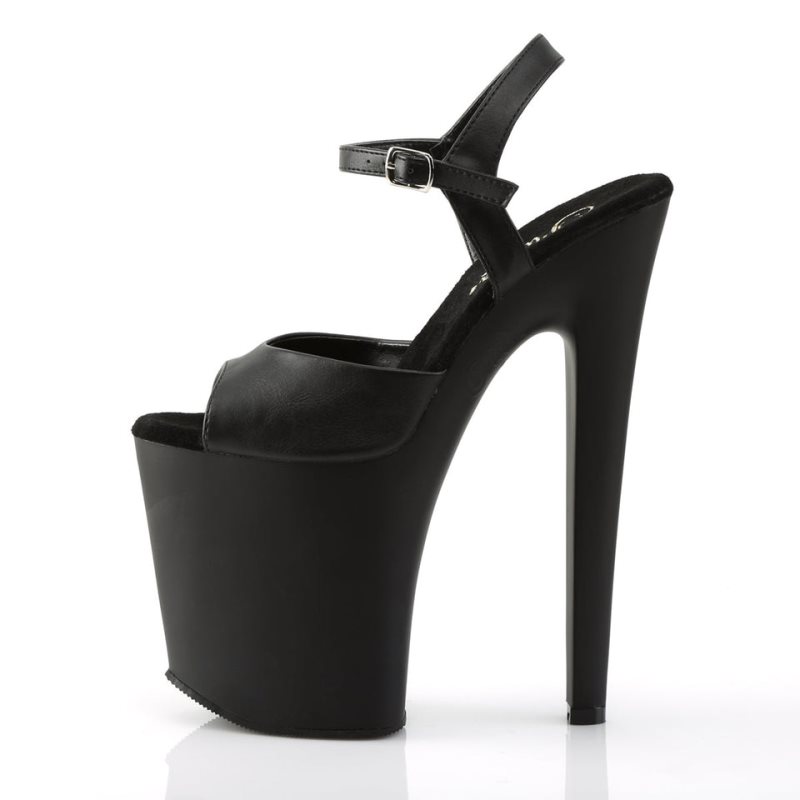 Pleaser Xtreme-809 Vegan Leather Hakken Dames Zwart | BELGIE BESTHGRB