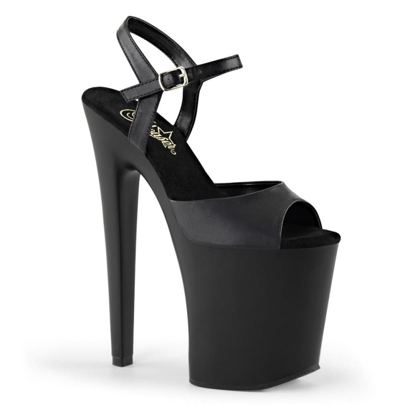 Pleaser Xtreme-809 Vegan Leather Hakken Dames Zwart | BELGIE BESTHGRB